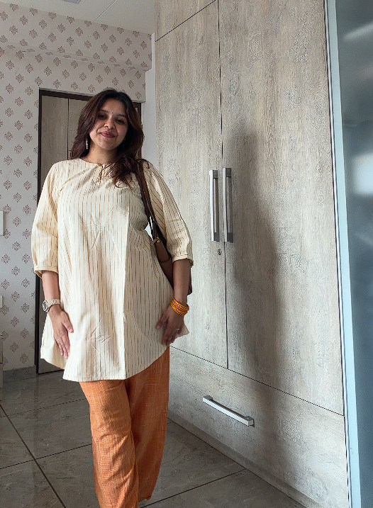 Khadi Stripe Co-Ord Set for Women