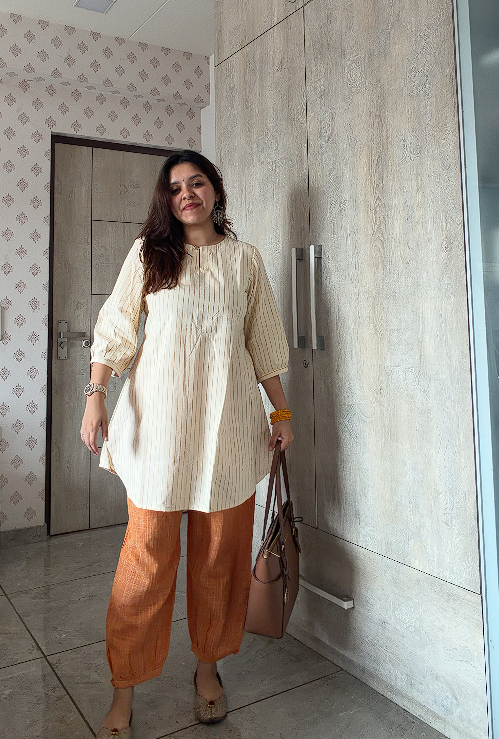 Khadi Stripe Co-Ord Set for Women