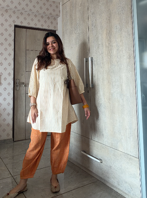 Khadi Stripe Co-Ord Set for Women