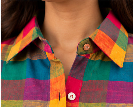 Premium Multicolor South Cotton Checkered Shirt