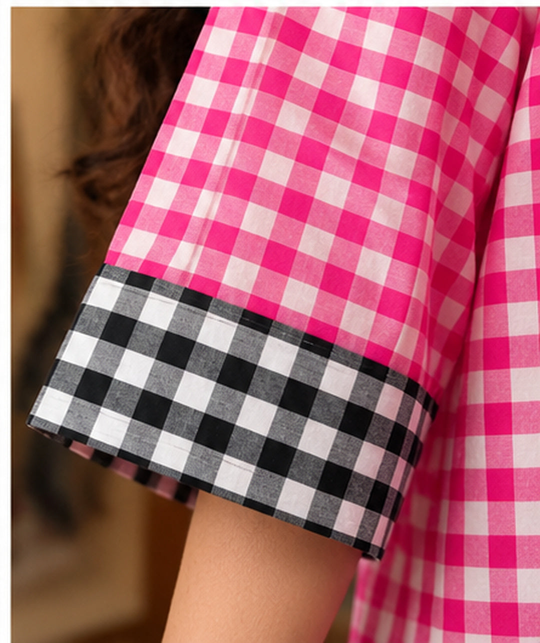 Premium Pink & Black Checkered handloom Cotton Shirt