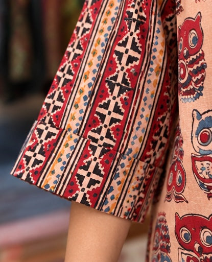Women’s Multicolor Handblock Cotton Printed Button-Up Shirt