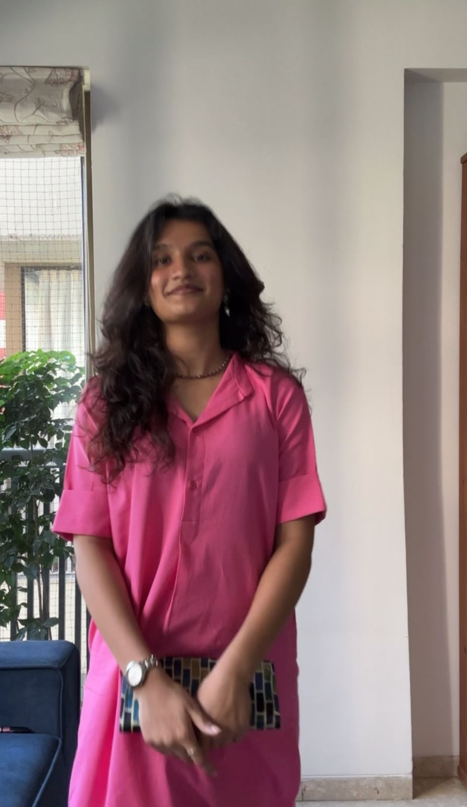 Pink Cotton Shirt with Plain Afghani Pants