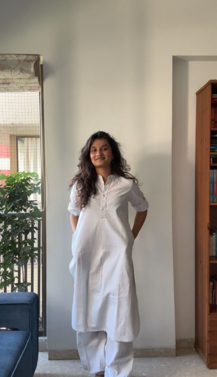 White Cotton Straight Kurta With Afghani Pant – Minimal Classic