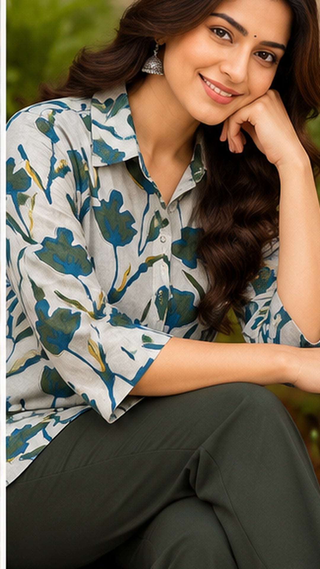 Women’s Botanical Print Cotton Shirt