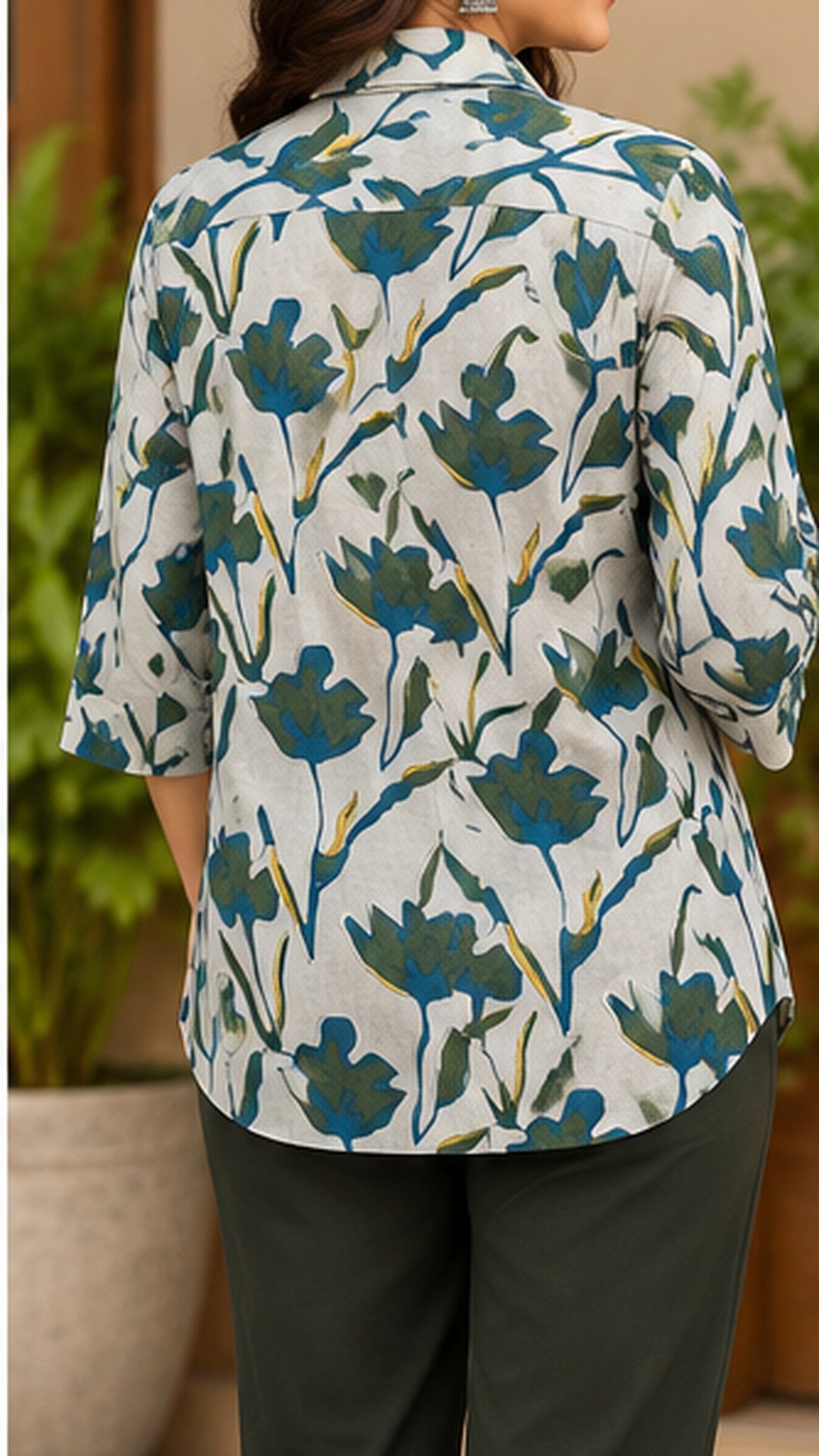 Women’s Botanical Print Cotton Shirt