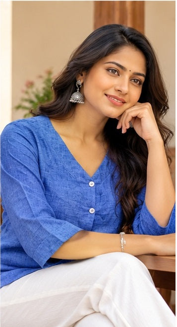 Premium Linen Blue Shirt – Classic Everyday Style
