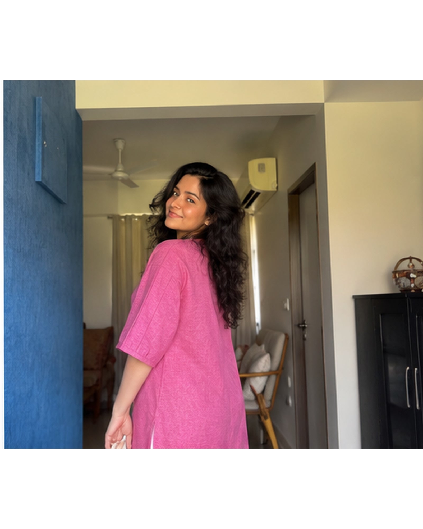 Premium Pink Linen Free Size Top