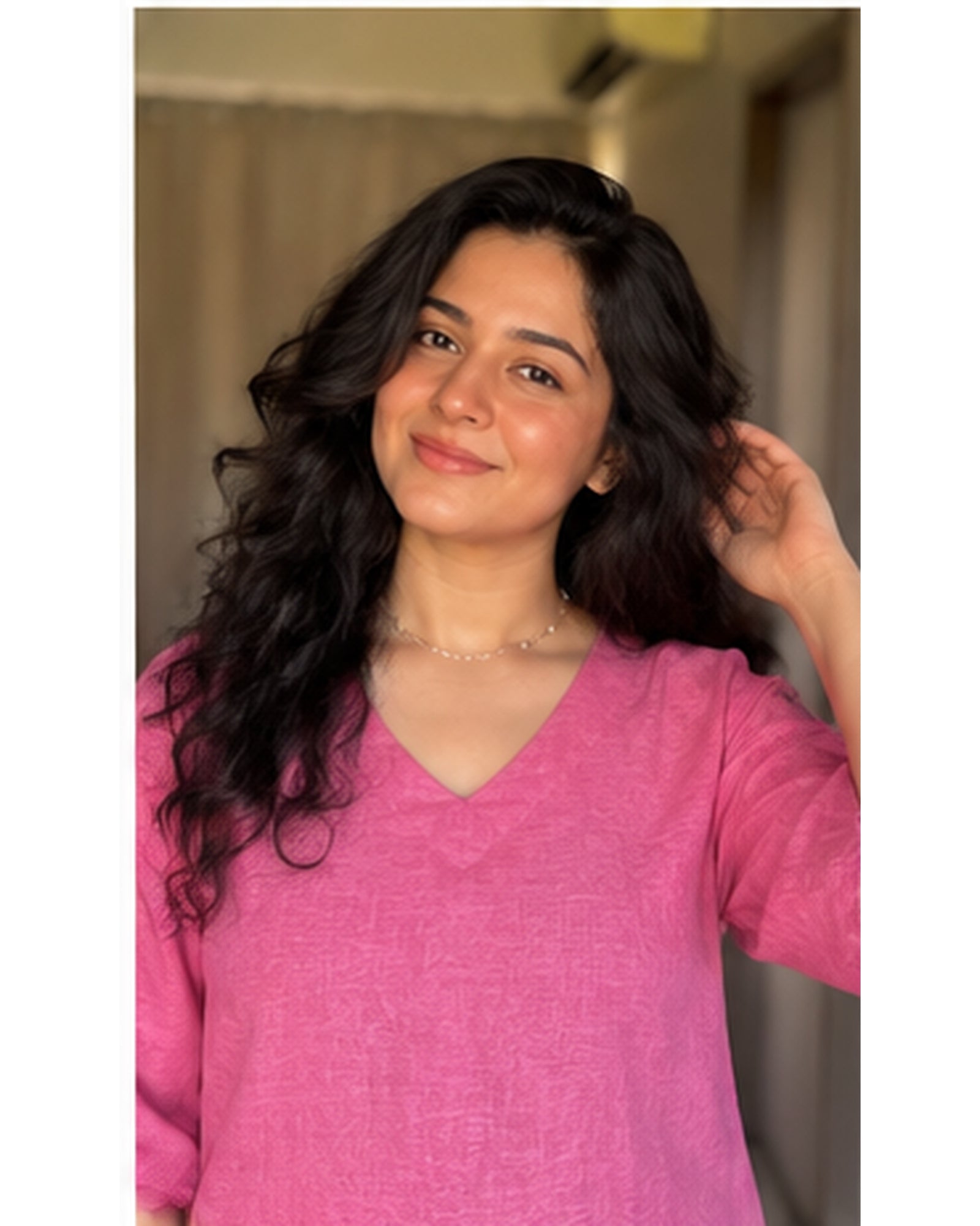 Premium Pink Linen Free Size Top