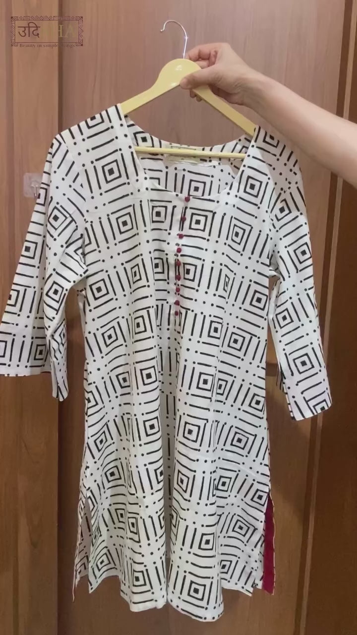 best Handblock Print A-Line Kurti with Farsi Salwar video