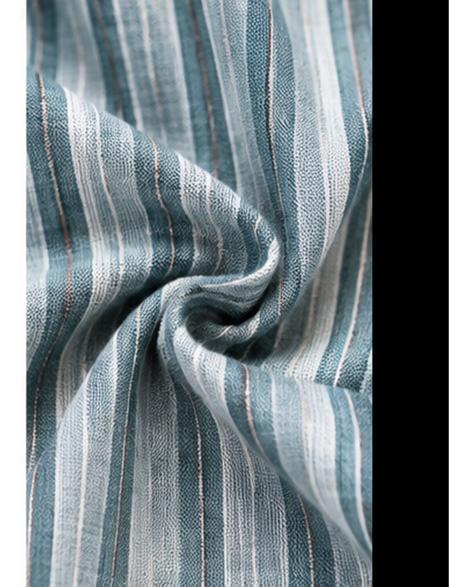Premium Sage Green Striped Kurta with Lilen Notch Neckline